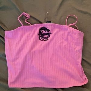 Pink cropped tank top